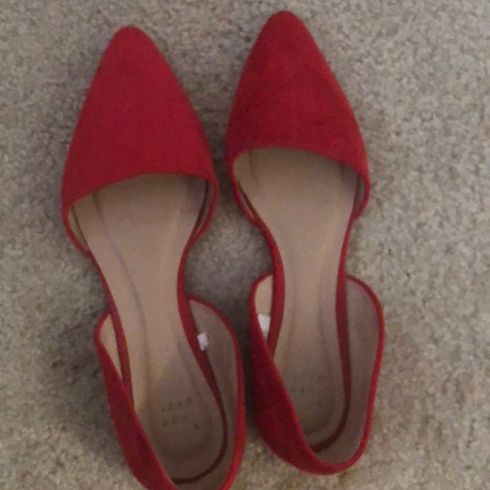 Red pointy toed flats A New Day